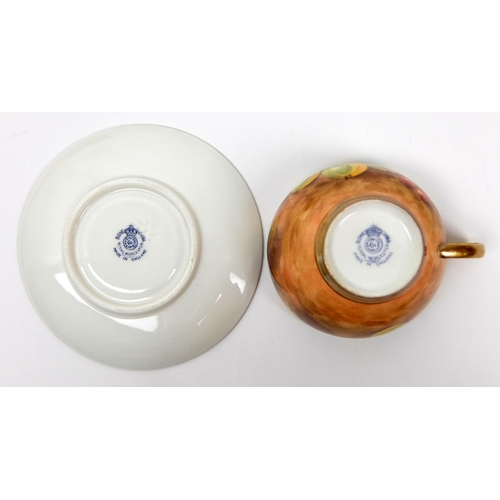 675 - A group of Fruit Worcester porcelain