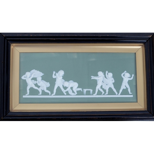 681 - Two framed Wedgwood Jasperware plaques