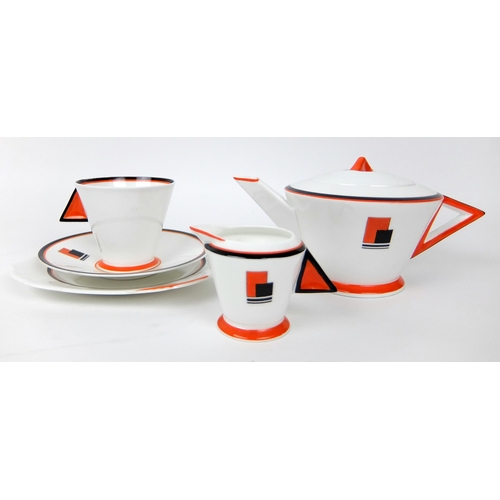 683 - A Shelley Mode Art Deco porcelain part set