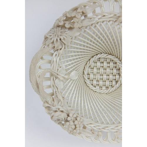 704 - Two Belleek porcelain baskets