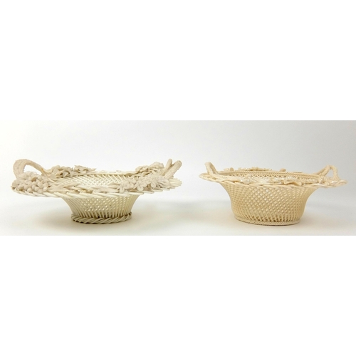 704 - Two Belleek porcelain baskets