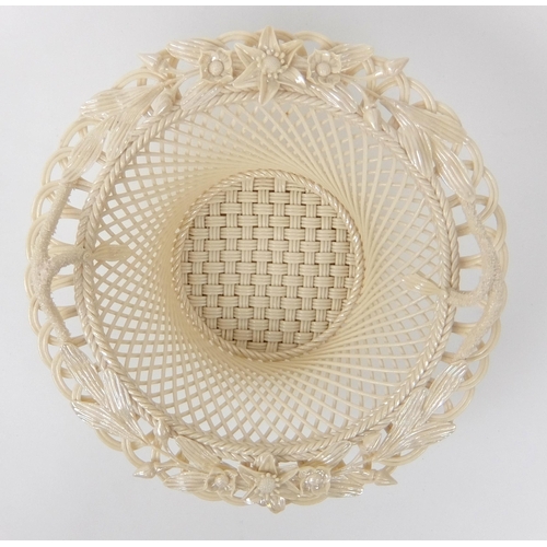 704 - Two Belleek porcelain baskets