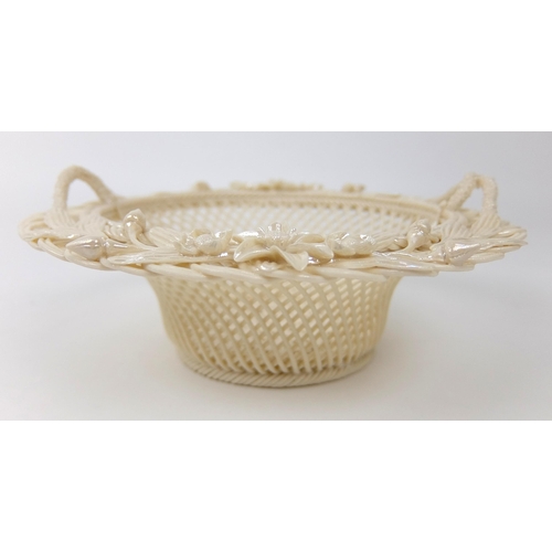 704 - Two Belleek porcelain baskets