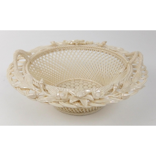 704 - Two Belleek porcelain baskets