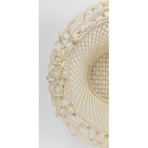 704 - Two Belleek porcelain baskets