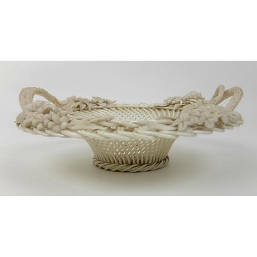 704 - Two Belleek porcelain baskets