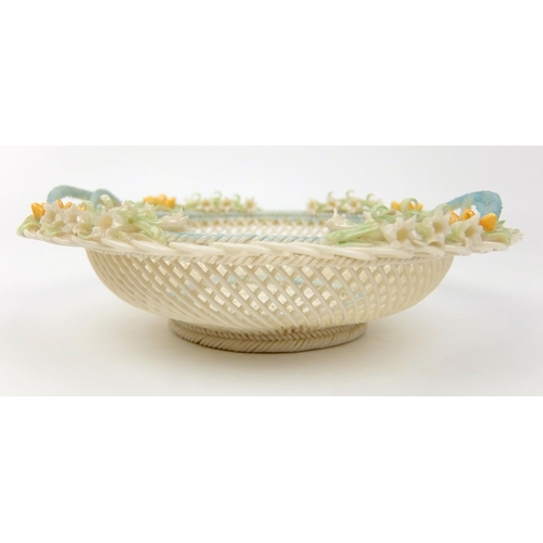 705 - A Belleek porcelain Lily of the Valley four strand basket