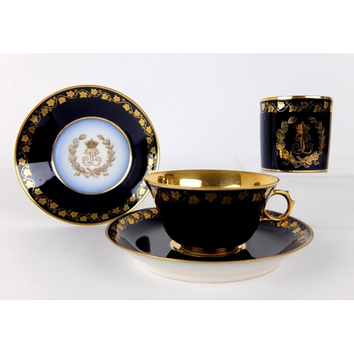 712 - A 19th Century cased Sevres porcelain coffee set