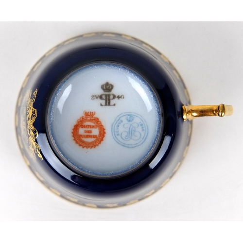 712 - A 19th Century cased Sevres porcelain coffee set