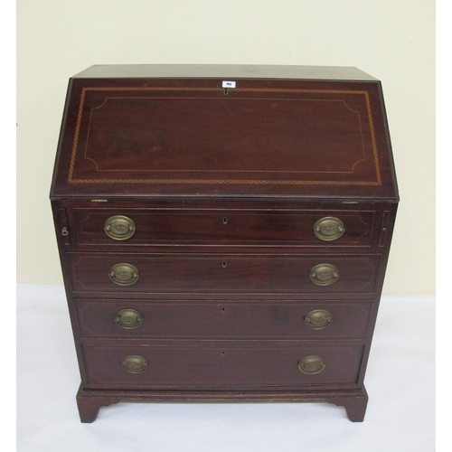 792 - A Georgian mahogany inlaid writing bureau