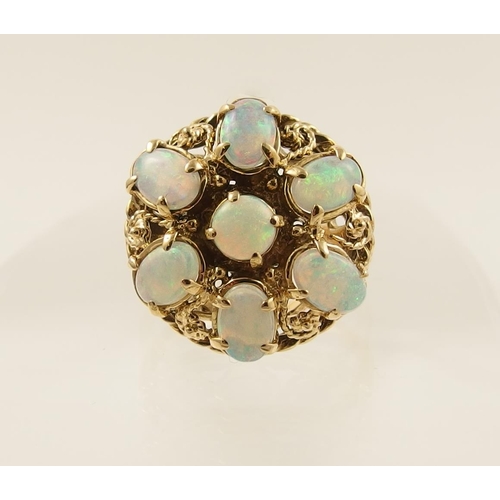 86 - An opal flower ring