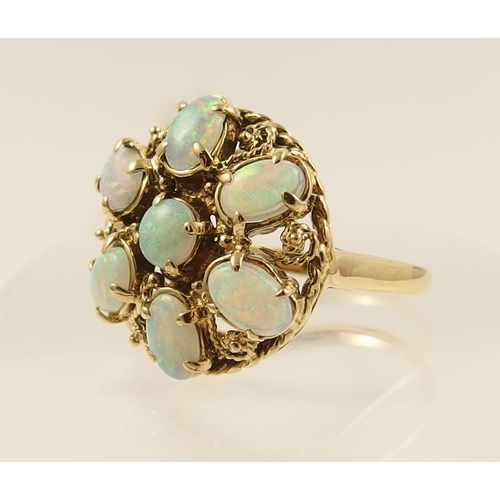 86 - An opal flower ring