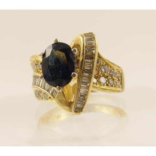 91 - A sapphire and diamond ring