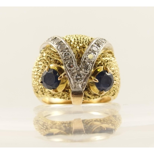 95 - A 14ct owl ring