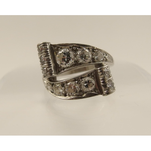 96 - A vintage diamond set ring