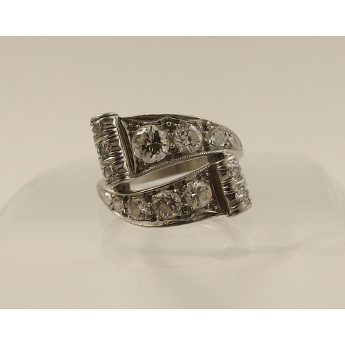 96 - A vintage diamond set ring