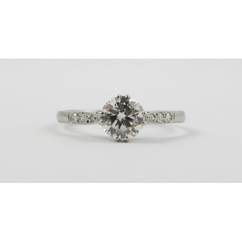 21 - An 18ct and platinum 1ct old cut diamond ring