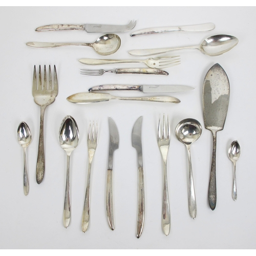 212 - An extensive suite of modern silver cutlery by Roberts & Belk