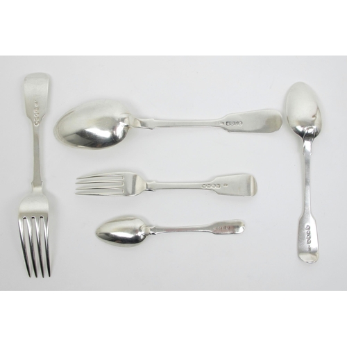 214 - A set of nine Victorian silver tablespoons by MacKay & Chisholm  Edinburgh 1860 & 1870