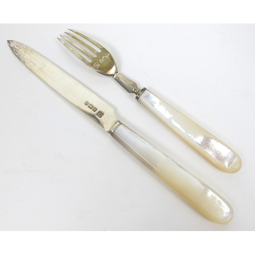 220 - A twenty four piece fruit cutlery set by George Edwards & Sons  Sheffield 1911