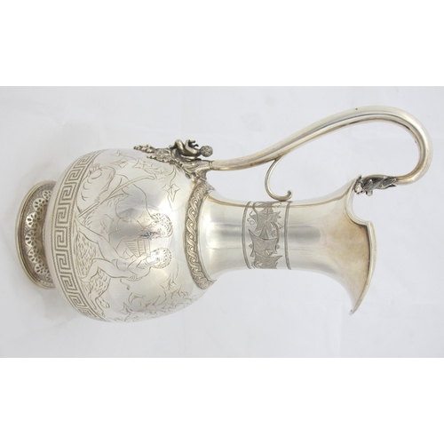 224 - A Danish silver claret jug