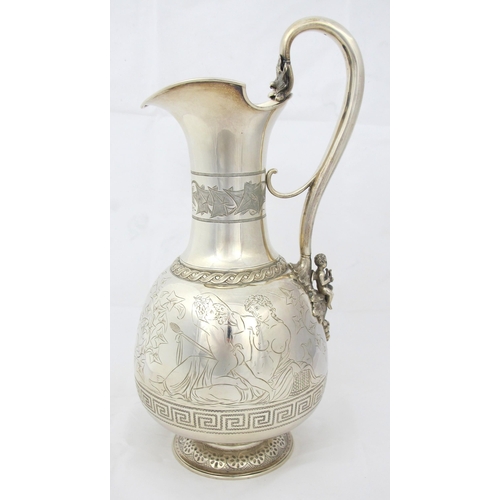 224 - A Danish silver claret jug