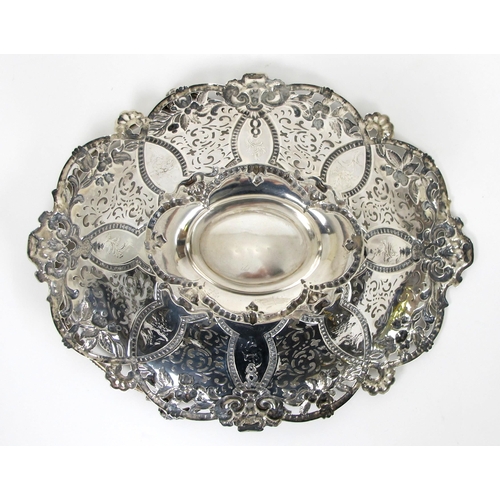 226 - A silver swing handled fruit basket by Roberts & Hall  Sheffield 1853