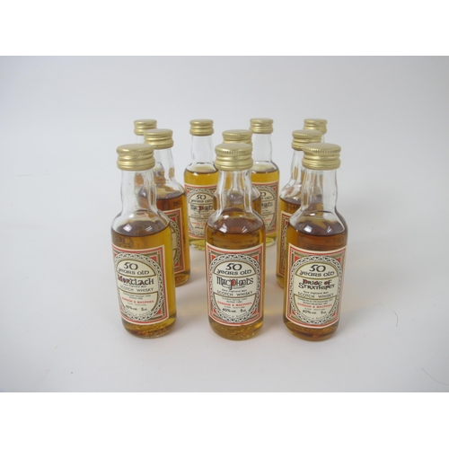 291 - Three Mortlach 50 year old rare Highland Malt Scotch Whisky Miniatures