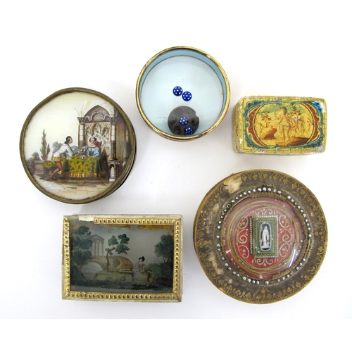 323 - A group of four 18th Century decorative boxes