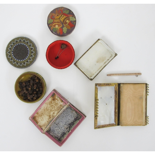 324 - Four 19th Century trinket boxes  snuff boxes and notebook