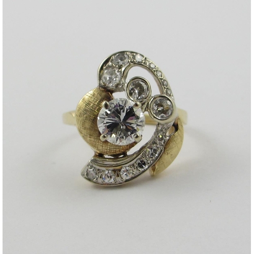 41 - A diamond abstract cluster ring