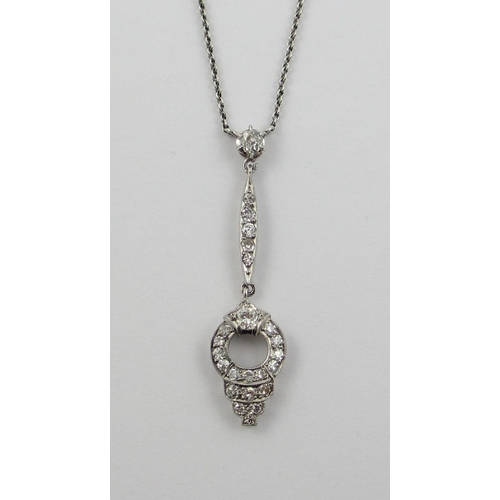 61 - A diamond set Art Deco pendant