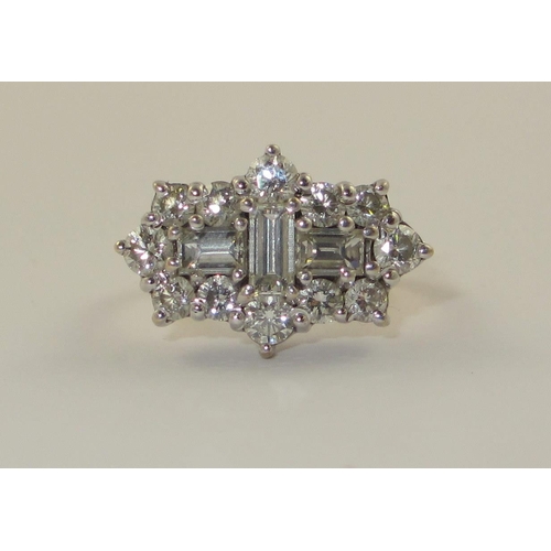 64 - A mixed cut diamond ring