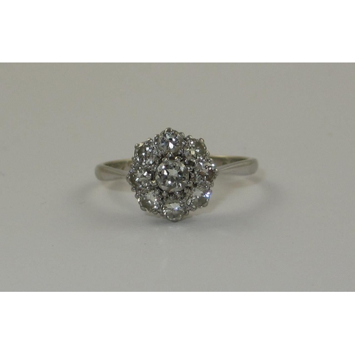 68 - A diamond flower ring