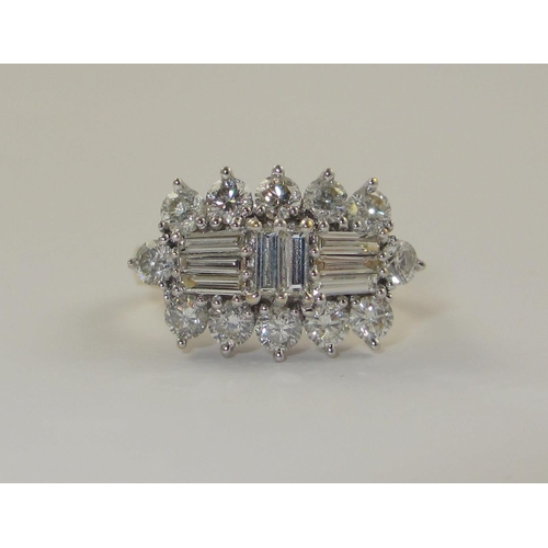 74 - An 18ct mixed cut diamond ring