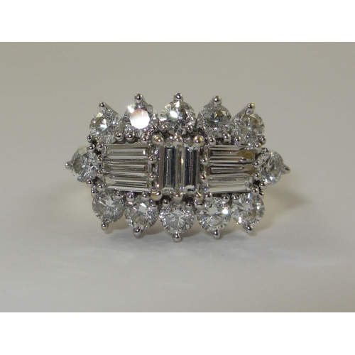 74 - An 18ct mixed cut diamond ring