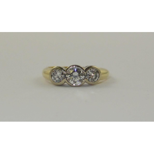 81 - An Irish three stone diamond ring