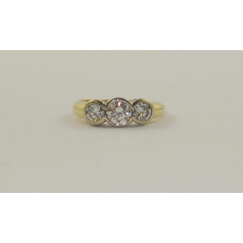 81 - An Irish three stone diamond ring