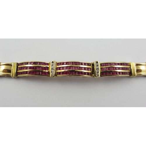 82 - A ruby and diamond bracelet