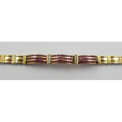 82 - A ruby and diamond bracelet