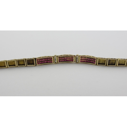 82 - A ruby and diamond bracelet