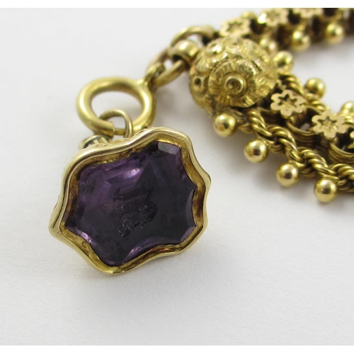 83 - A decorative Victorian fob chain bracelet