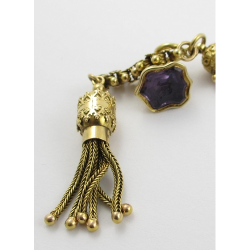 83 - A decorative Victorian fob chain bracelet