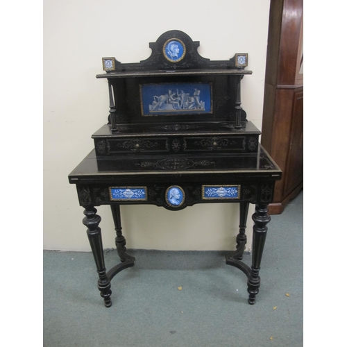 848 - A Victorian ebonised Bonheur De Jour