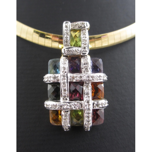 90 - A multicolour gem set pendant