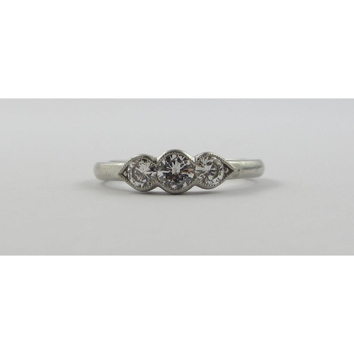 92 - A three stone diamond ring