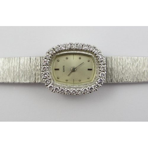 95 - A diamond set 'Tewor' ladies watch