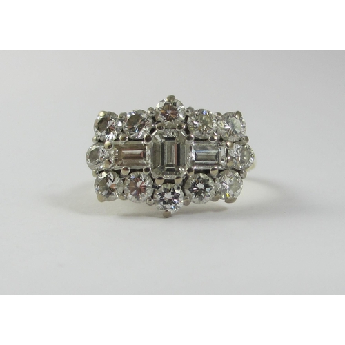 100 - A mixed diamond cluster ring