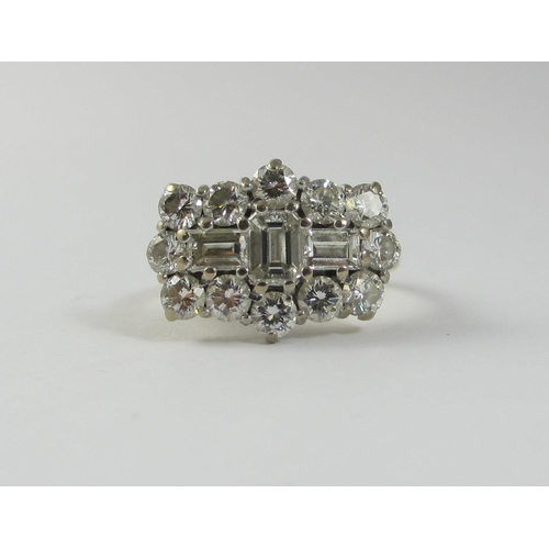 100 - A mixed diamond cluster ring