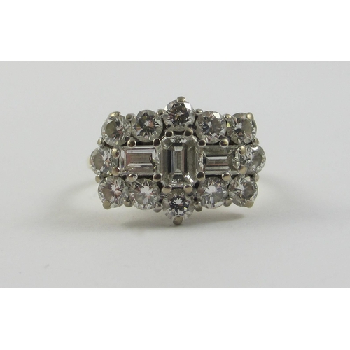 100 - A mixed diamond cluster ring